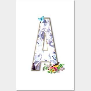 Name Initial Letter A and Weebill Bird Posters and Art